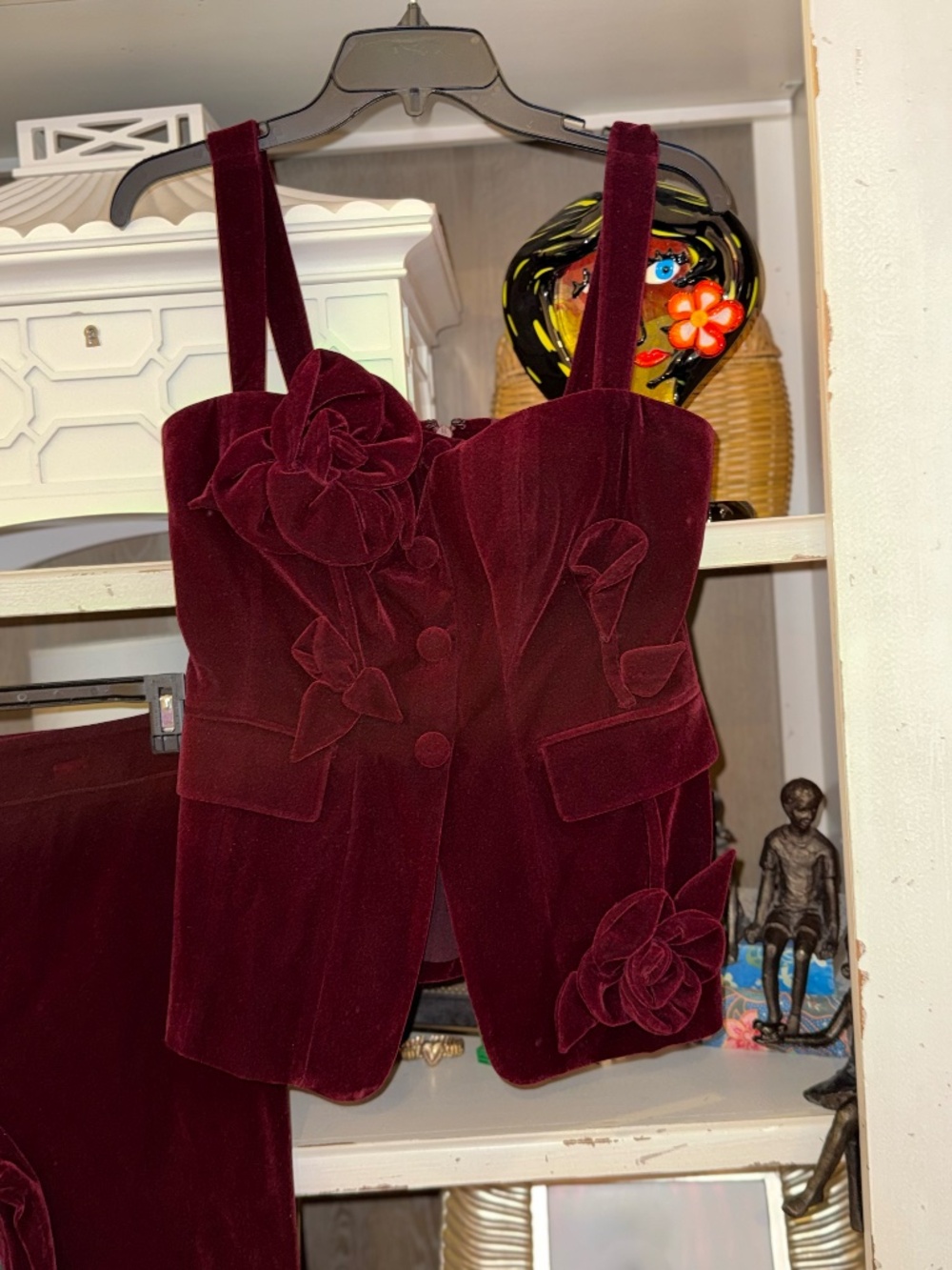 Muse by Marchesa sz 4 velvet vest pants Laurel set - Picture 7 of 8